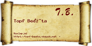 Topf Beáta névjegykártya
